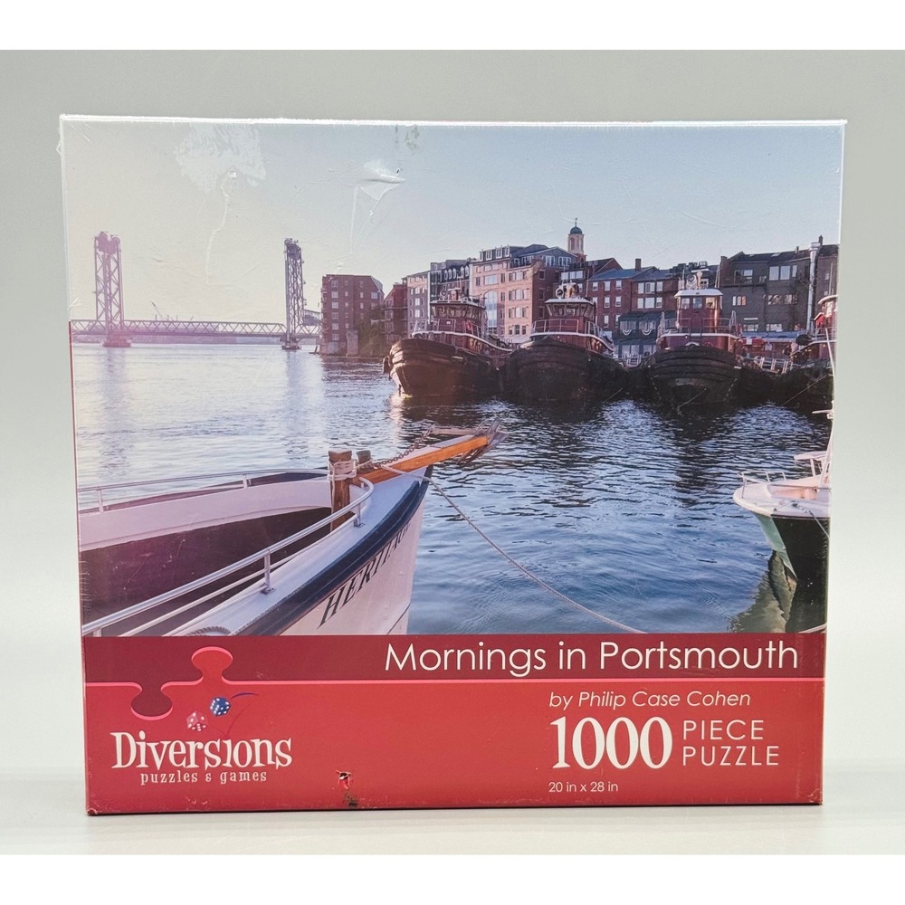 Diversions Jigsaw Puzzle Mornings in Portsmouth NH 1000 Piece Tugboats